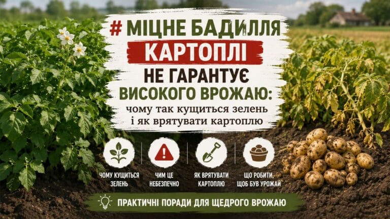 Міцне бадилля картоплі — причини та поради городнику