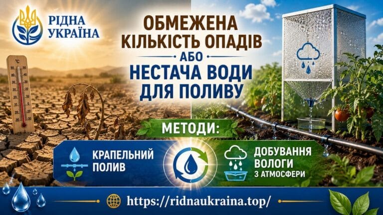 Обкладинка статті обмежена кількість опадів або нестача води для поливу на сайті Рідна Україна.