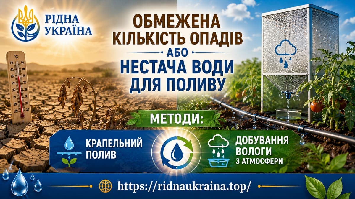 Обкладинка статті обмежена кількість опадів або нестача води для поливу на сайті Рідна Україна.