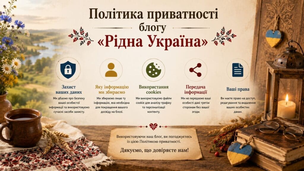 Політика приватності — захист ваших даних Політика приватності блоґу Рідна Україна